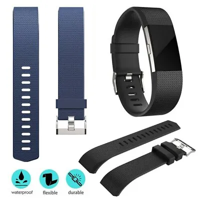 HOT Replacement Silicone Wrist Band For Fitbit Charge HR 2 / Charge 2 • $6.23