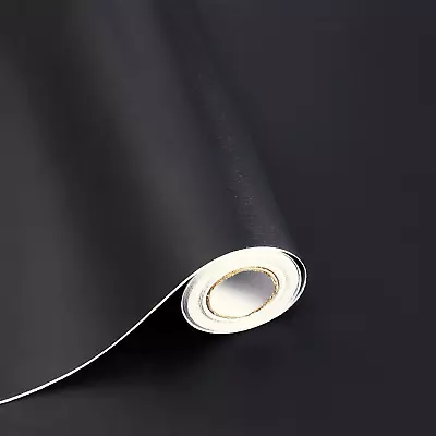 Black Contact Paper Black Peel And Stick Wallpaper Decorative Self Adhesive • $9.74