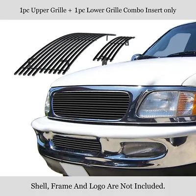 For 1997-1998 Ford Expedition/F-150 4WD Bar Stainless Black Billet Grille Combo • $64.99