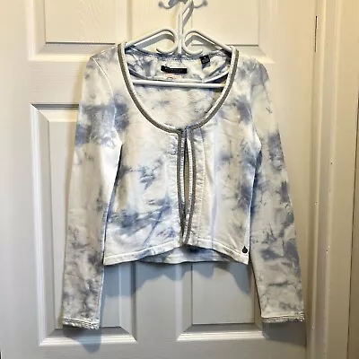Maison Scotch Medium Vest Jacket Blue White Women Cotton La Femme Selon Marie • $15.29