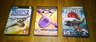 Lot Of 3 BLAZING ANGELS 2 X-PLANE 9 PACIFIC FIGHTERS PC DVD-ROM JETS AIRPLANES • $24.98