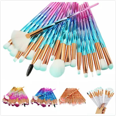 20PCS Make Up Brushes Set  Eyeliner Eyeshadow Lip Powder Foundation Blusher Tool • £3.59