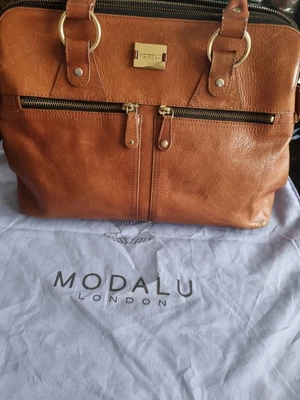 £41 • Buy Modalu Pippa Toffee Brogue Handbag 100% Real Leather Tan Tote Grab Bag Designer