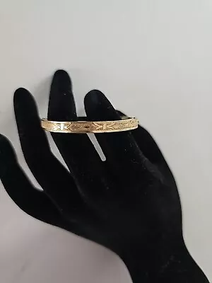 Vintage Child's Baby Etched Gold Filled Bangle Bracelet 5  • $29.99