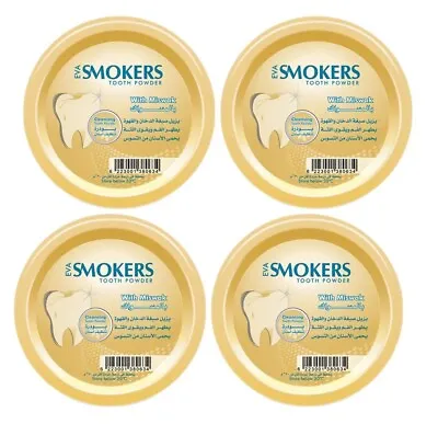 £19.20 • Buy 4X Eva Smokers Whitening Tooth Powder With Miswak / Sewak Fast Stain Removal