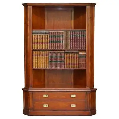 Very Rare Harrods London Kennedy Mahogany Bookcase Tv Media Cabinet Faux Books • £4750