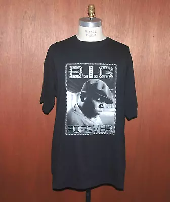 B.I.G. FOREVER Brooklyn Mint Sz XL T Shirt Black Silver Glitter Notorious Big • $15