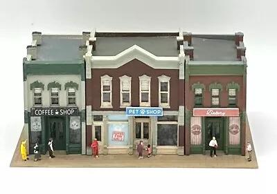 3 Woodland Scenics DPM N Scale Custom Painted  2-Story Retail Buildings Diorama • $120