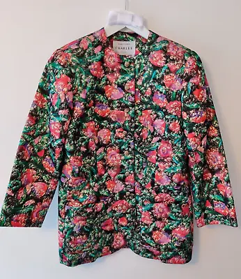 £114.99 • Buy Caroline Charles Multicoloured Blazer Jacket Floral Buttons Wedding Size UK 12