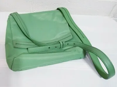 TUMI MINT GREEN Nylon/ TRIM LEATHER Purse Crossbody SHOULDER Bag HANDBAG  • $89.99