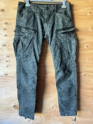 G Star Raw Tiger Camo Pants Men’s 34 Powel Qane Tapered Cuffed Articulated Knees • $49.99