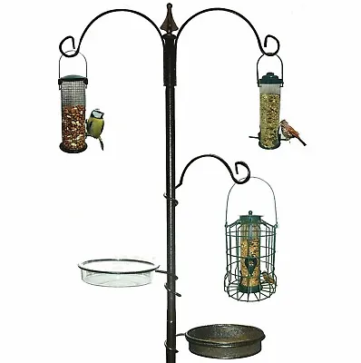 Metal Bird Feeding Station Hanging Bird Bath For Attracting Wild Bird • £10.98