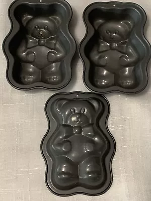 3 Teddy Bear Good Cook 4.5” Mini Cake Pans Gummy Bear Molds Baking Jello 2006 • $9.80