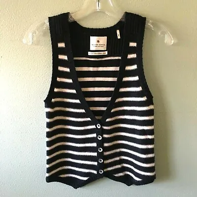 Maison Scotch Vest S 1 La Femme Selon Marie Black White Striped - Size 1 Small • $55
