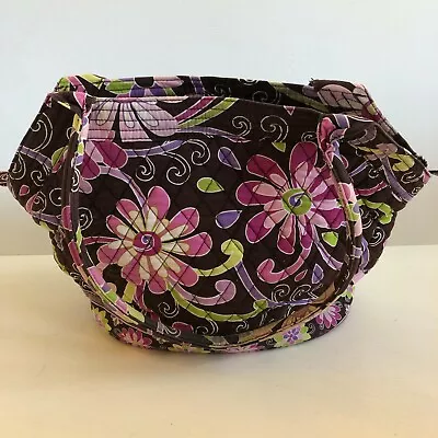 Vera Bradley Purple Punch Angle Tote Shoulder Bag Purse Floral Zipper  • $19.99