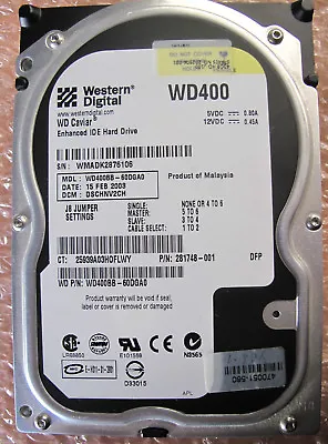 Hp 40gb 7.2k Rpm 3.5 Inch Ide Ultra Ata 100 Hard Drive 202904-001 269879-001 • £21