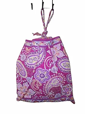 Vera Bradley Pink Paisley Drawstring Backpack Purse • $9.99