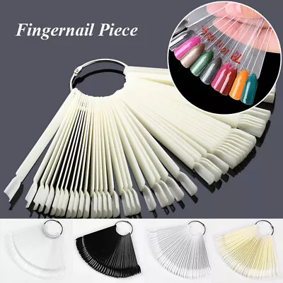 50 Nail Sample Sticks Nail Art Display Swatches Gel Nail Polish Fan Wheel Tips Ð • £3.73