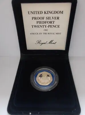 1982 Silver Proof Piedfort 20p Twenty Pence; Cased + COA; FREE UK Postage • £24.50