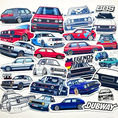 24pc Vinyl Stickers Of VW Mk2 Mk II Golf GTI G60 Vinyl Stickers For DUB Fans • $12