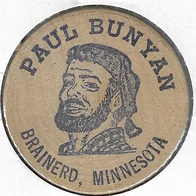 Paul Bunyan Brainerd Minnesota Babe The Blue Ox Token/Coin Wooden Nickel • $4.95