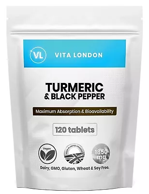 £4.99 • Buy Turmeric Tablets 3200mg + Black Pepper High Strength 95% Curcumin Vegan UK