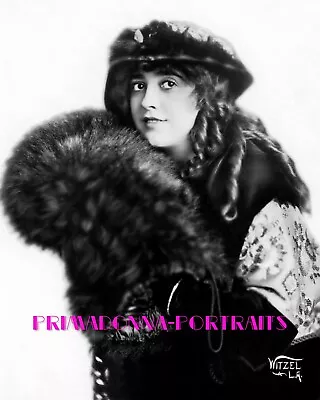 MABEL NORMAND 8x10 Lab Photo 1910s  WITZEL  Fur Coat Fashion Delicate Portrait  • $14.99