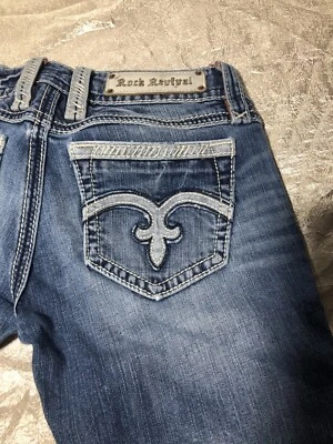 $35 • Buy ROCK REVIVAL CAPRI ~ Women’s 28 ~ ALANIS ~ Low Rise ~ Distressed