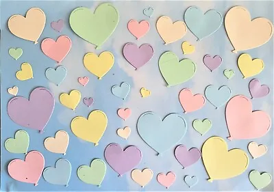 Die Cut Cuts Card Topper Heart Shaped Balloons X 48  Colour Choice • £3.99