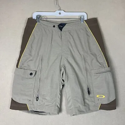 Oakley Shorts Mens Extra Large Brown Mid Rise Hiking Outdoor Mountain Bike Adult • $44.99