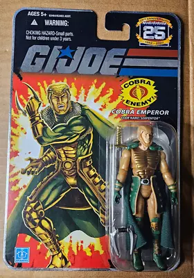 GI Joe 25th Anniversary Cobra Serpentor Action Figure MOC New Foil Card 2008 • $24.95