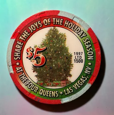 ⚡️❄️ Casino Chip OMG 😳 $5 Four Queens Holiday Season Las Vegas ⚡️❄️⚡️❄️ • $1