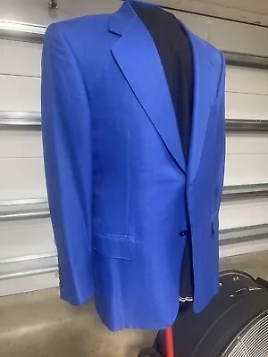 Ravazzolo Royal Blue Men's 2 Button Silk/Wool Blend Blazer Size 44 R • $99.99