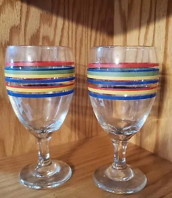 Vintage Libbey Fiesta Mambo Ice Tea/Water Goblet 16 Oz. Set Of 2 DISCONTINUED • $15.95