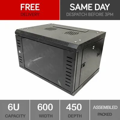 £84.20 • Buy 6U Server Rack Network Cabinet 19 Inch 600x450mm Black *Flat Pack*
