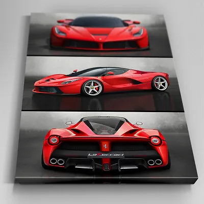 Cars536 Red La Ferrari Trinity Canvas Art Ready To Hang Picture Print • £24.99