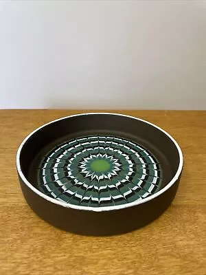 Vintage Hornsea Muramic Brown Green Abstract Pattern Design Dish B132 • £13.99