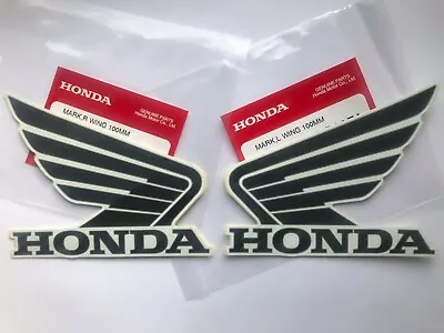 Honda GENUINE Wing Fuel Tank Decal  Stickers 100mm BLACK + WHITE ** UK STOCK ** • £9.75