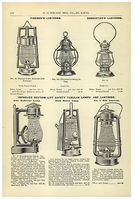 $19.99 • Buy 1895 PAPER AD Firemen Firefighter Lantern Conductor Ham Water Shield Axe Buckets