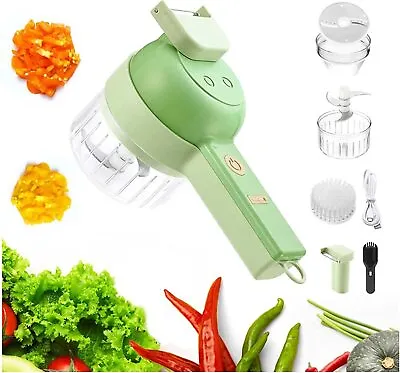 Veggie Chopper 4 In 1 Handheld Electric Garlic Chopper Cutter SetUSB Processor • $15.90