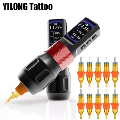 Professional Coreless Motor Tattoo Gun Make Up Pen Machine + 2 Power 2000mAh • $123.49
