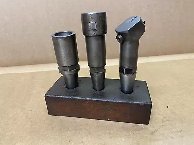 Moore Jig Borer Boring Head Cutter Tooling Set Of 3 W/ Original Wood Holder • $99.99