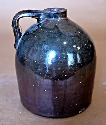 Antique Albany Slip 1 ? Gallon Stoneware Jug - 9 1/4  High - Very Nice Condition • $75