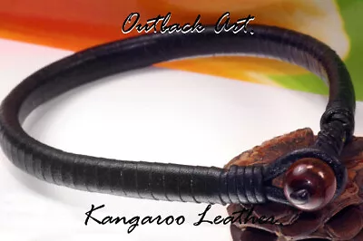 Armband Wristband Natural Kangaroo Leather Gemstone Men Bracelet 2B-749 • £13.61