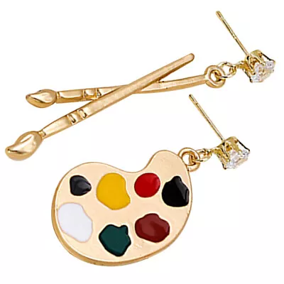  Art Teacher Earrings Paint Tray Gifts For Women Painter Brush Miss Plate • £4.55