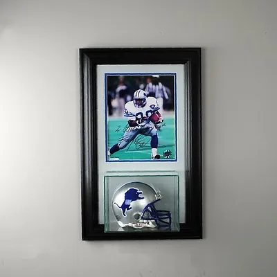 8x10 Picture Frame W/ Mini Helmet Display Case UV New Glass FREE SHIPPING • $85