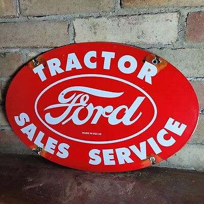 Vintage Old Dated 1959 Ford Tractor Porcelain Sign Farm Equipment  16 1/2  X 11  • $249