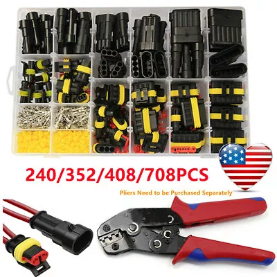 708Pcs 1-6 Pin Car Automotive Waterproof Electrical Wire Connector Plug Kit Set • $28.49