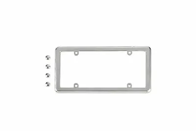 Chrome License Plate Tag Mounting Holder Frame + (FREE) 4 Screw Caps / Brand New • $9.95