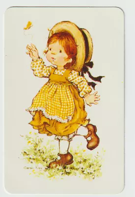 $3.75 • Buy Swap Card - SARAH KAY GIRL WATCHING BUTTERFLY - Vintage Blank Back X 1